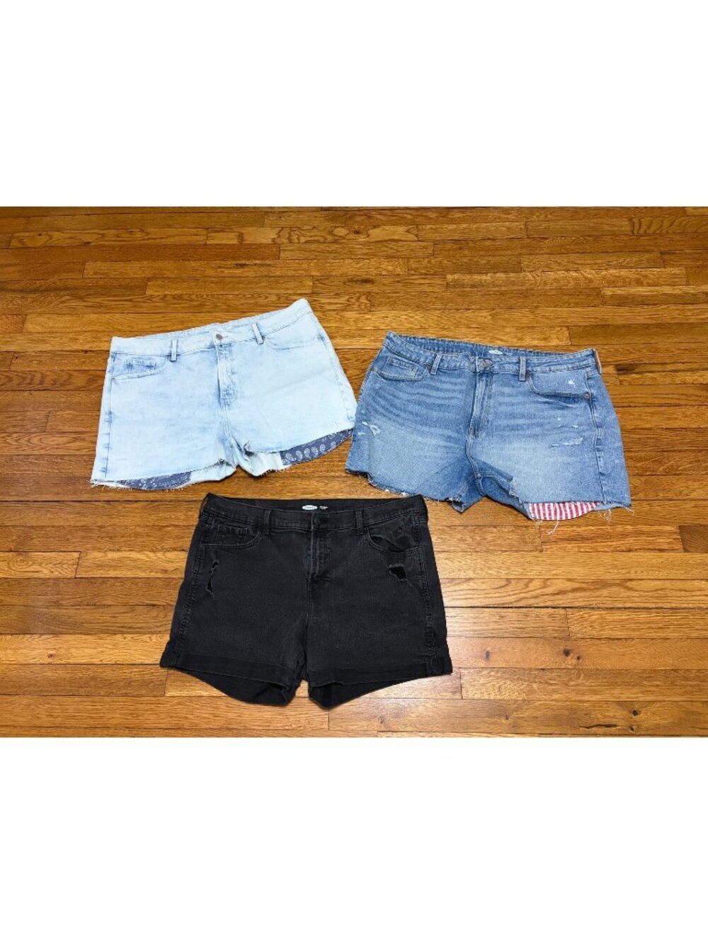 Old Navy Womens Jean Shorts Plus 18 *lot of 3* OG Short Boyfriend Stretch Denim